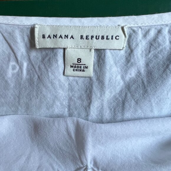 Early 2000 Banana republic white cotton slightly sheer slip dress - size 8 US - Picture 5 of 5